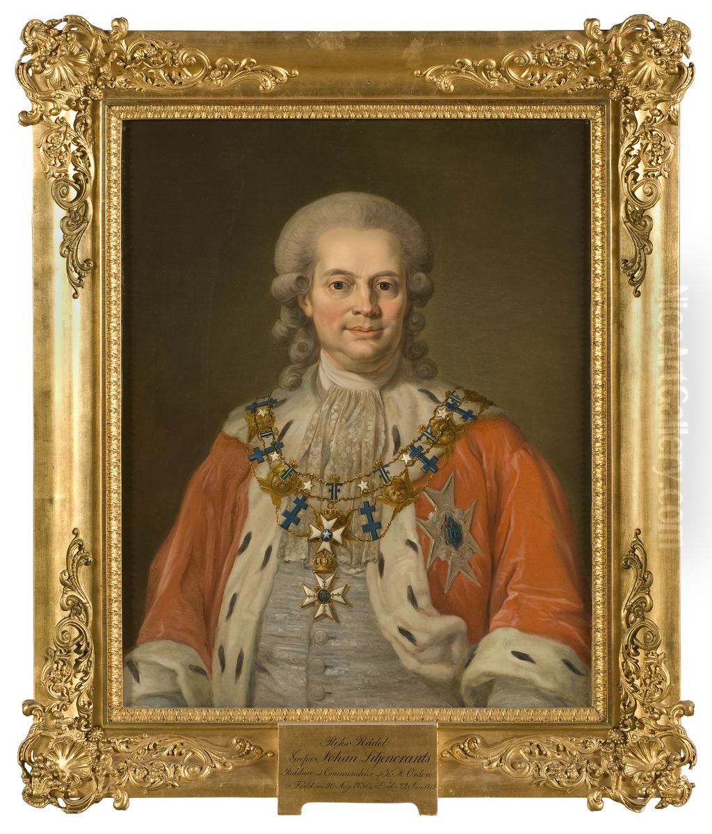 Johan Liljencrantz, 1730-1815, greve Oil Painting by Lorens Pasch the Younger