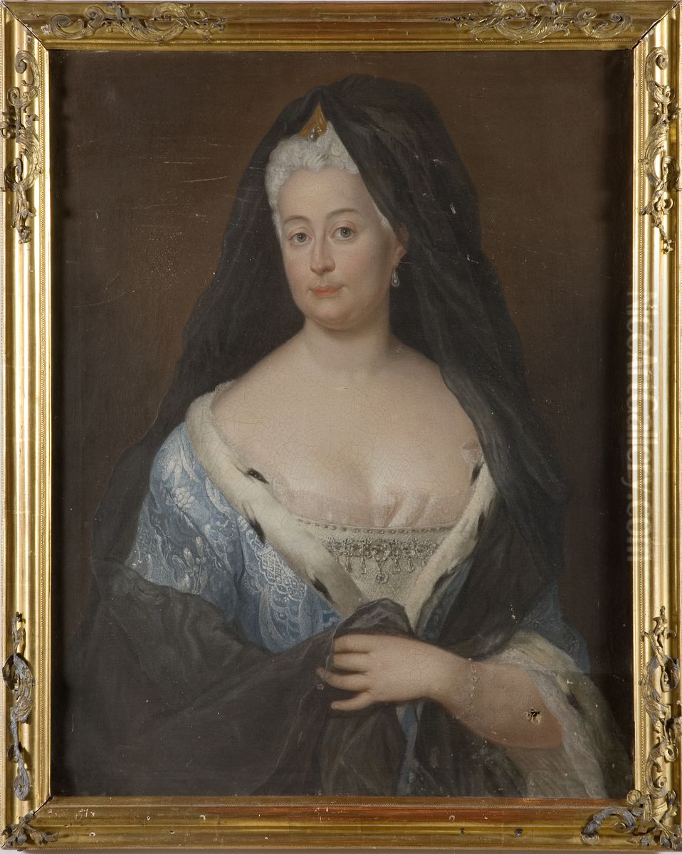 Johanna Charlotta, 1682-1750, prinsessa av Anhalt-Dessau, markgrevinna av Brandenburg Oil Painting by Antoine Pesne