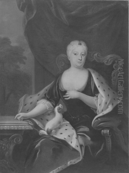 Portrait of Sofia Charlotta Karolina, 1678-1749 Oil Painting by Georg Engelhard Schroder