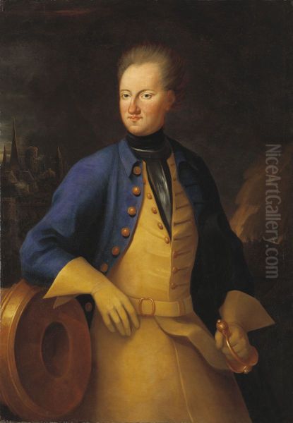 Karl den XII, 1682-1718, king of Sweden Oil Painting by Axel Sparre