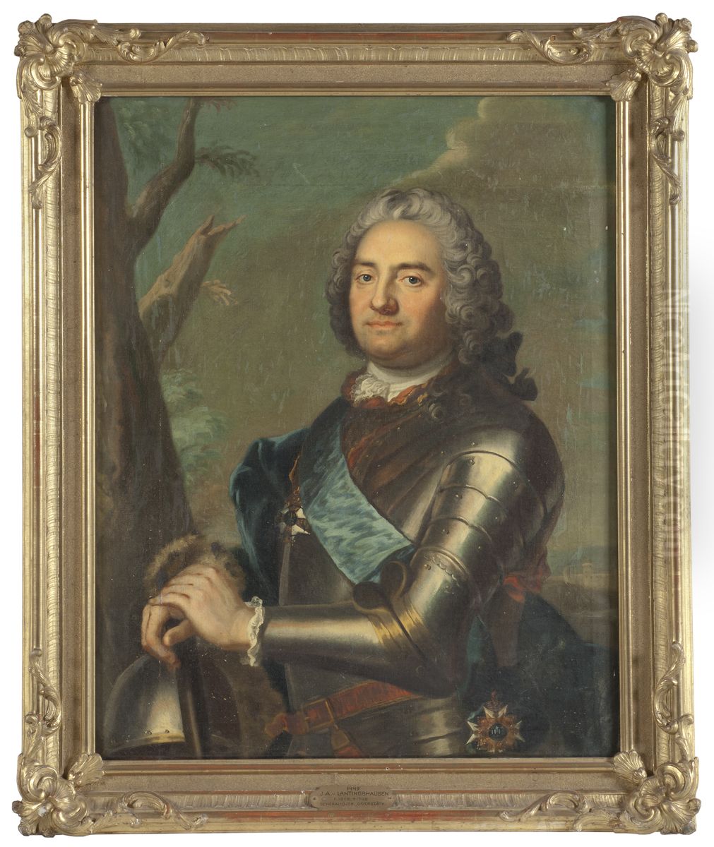 Jakob Albrekt von Lantingshausen, 1699-1777 Oil Painting by Carl Fredrich Brander