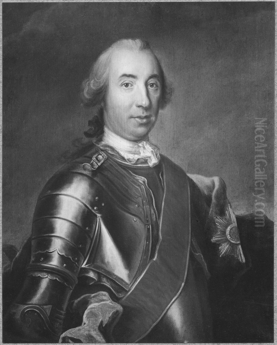 Carl Otto Hamilton af Hageby, 1704-1770 Oil Painting by Johan Henrik Scheffel