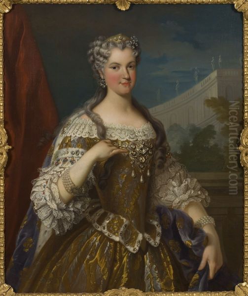 Maria Charlotta Leszczynska, 1703-1768, prinsessa av Polen, drottning av Frankrike Oil Painting by Jean-Baptiste van Loo