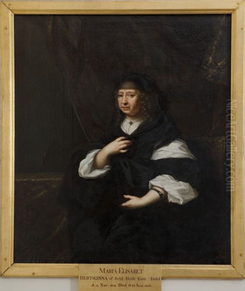 Maria Elisabet, 1610-1684, prinsessa av Sachsen, hertiginna av Holstein-Gottorp Oil Painting by David Klocker Ehrenstrahl