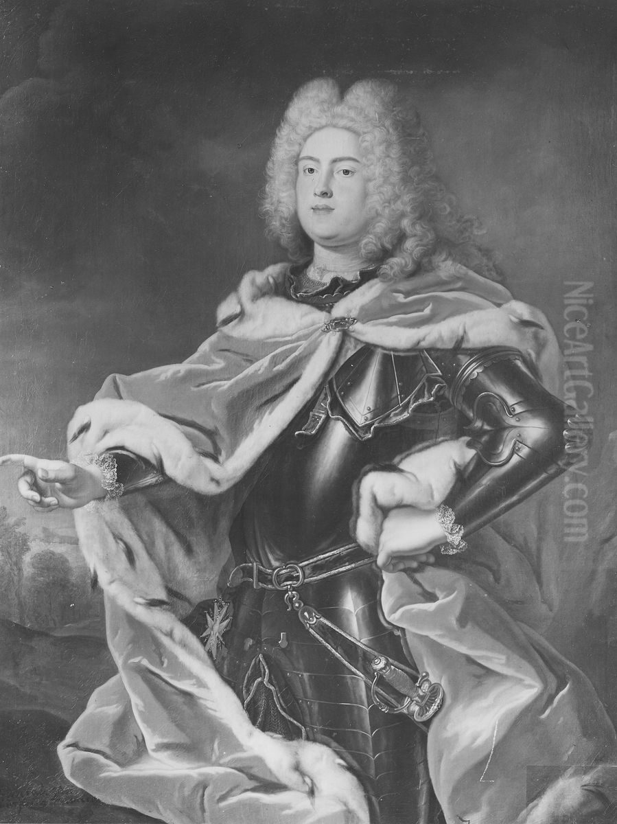 August III, 1696-1763, kurfurste av Sachsen, konung av Polen Oil Painting by Louis de Silvestre