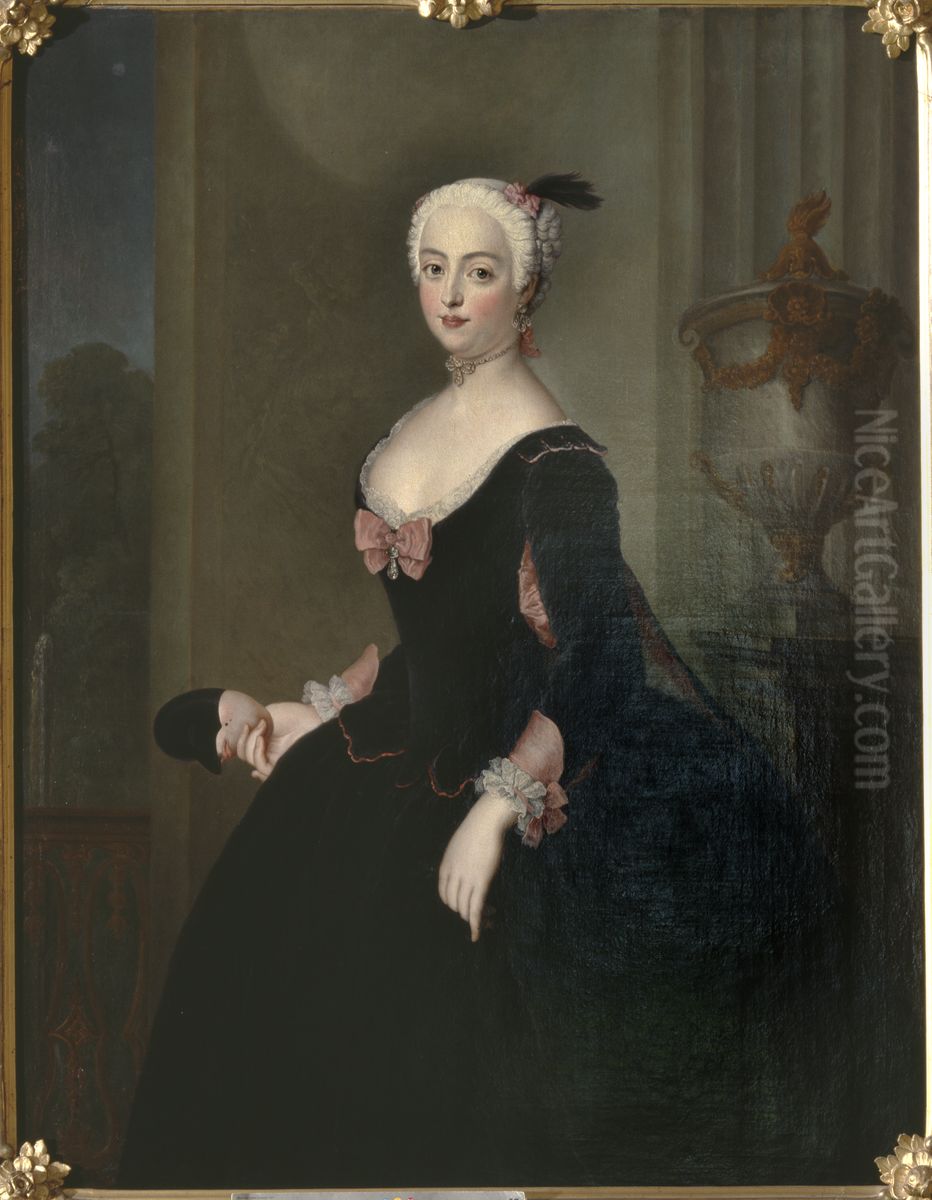 Anna Elisabeth von der Schulenburg, 1720-1741, g. Von Arnim-Boytzenburg, countess, Prussian lady-in-waiting Oil Painting by Antoine Pesne