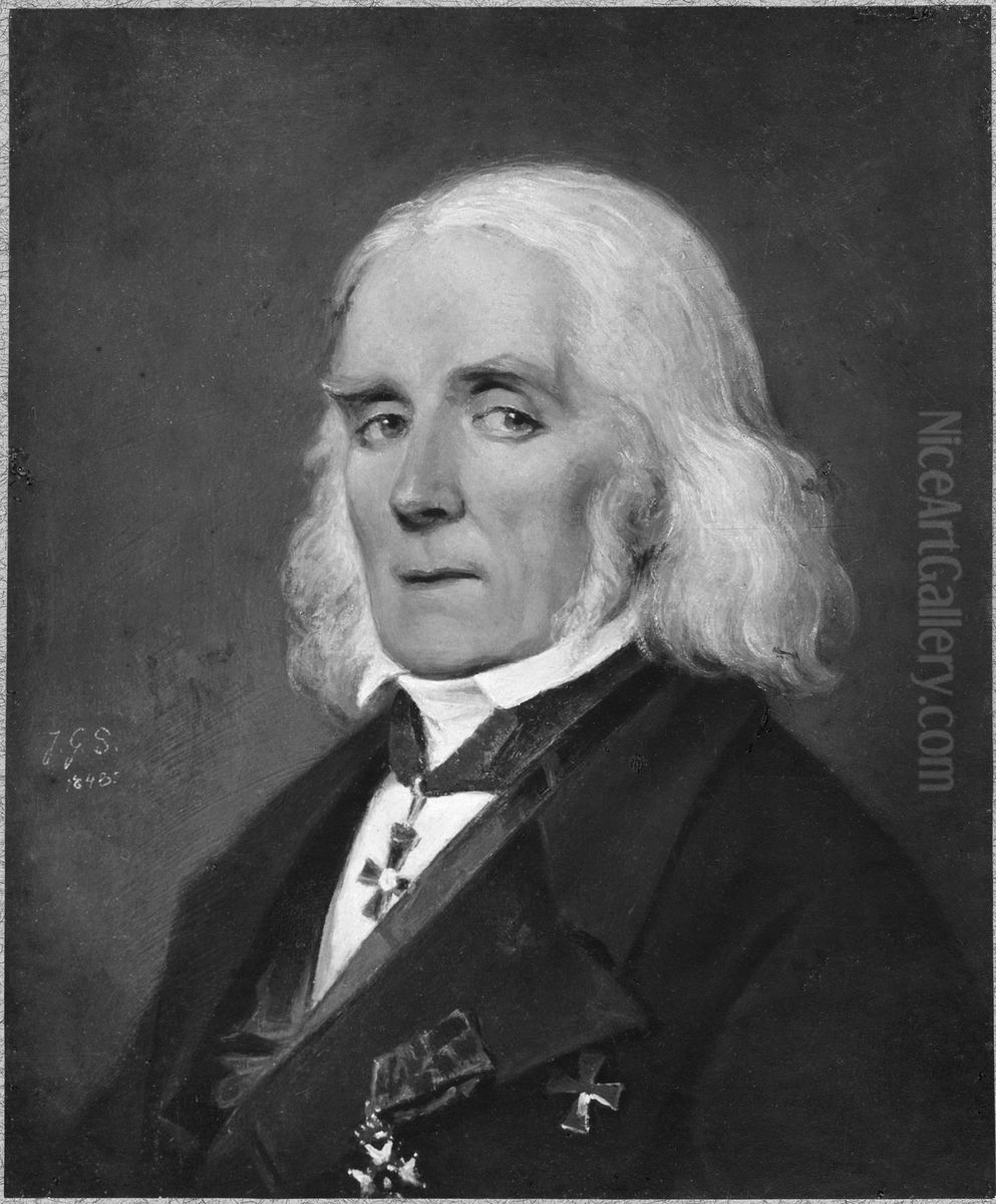 Johan David Valerius, 1776-1852 Oil Painting by Johan Gustaf Sandberg