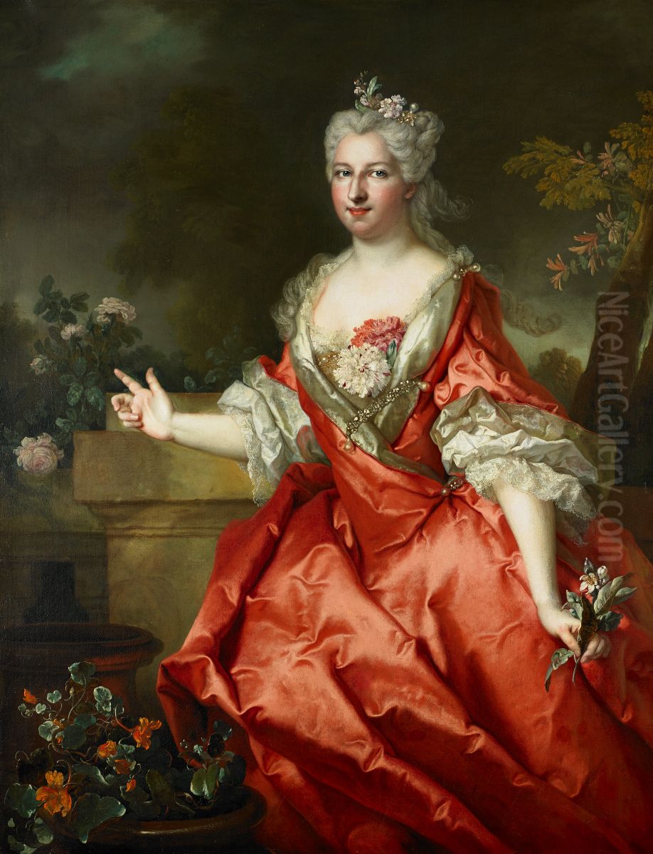 The Marquise de Fortia Oil Painting by Nicolas de Largilliere