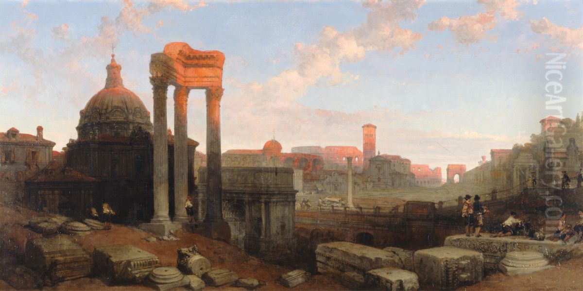 The Remains of the Roman Forum Oil Painting by David Roberts