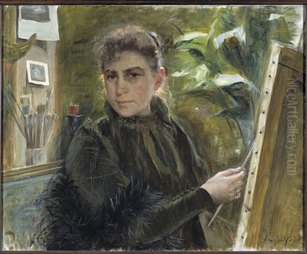 Sjalvportratt Oil Painting by Elisabeth Keyser