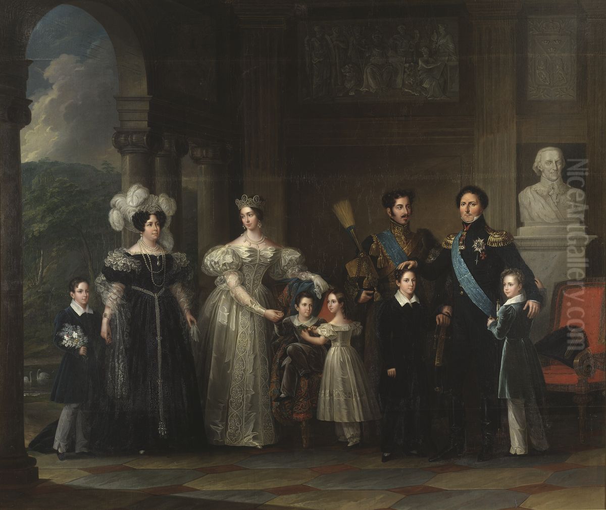 Bernadotteska Familjetavlan Oil Painting by Fredric Westin