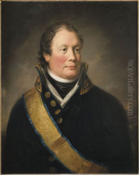 Georg Adlersparre, 1760-1835, Count, Major General, Cabinet Minister Oil Painting by Fredric Westin
