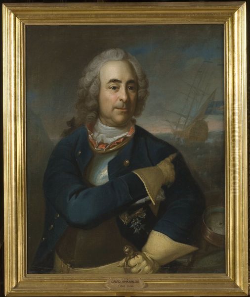 David Anckarloo, 1687-1765 Oil Painting by Per Krafft the Elder