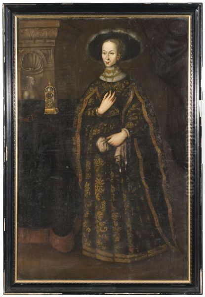 Margareta Eriksdotter Vasa (dod 1537), gift med 1. riksradet Joakim Brahe, 2. greve Johan av Hoia Oil Painting by Master Hillebrandt