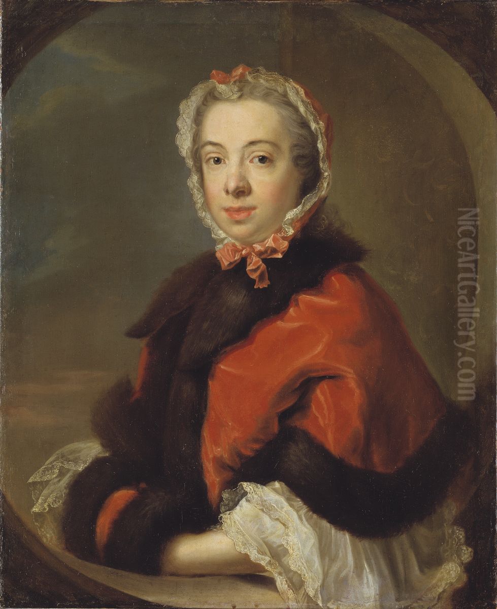 Maria Juliana Jennings, 1731-1793 eller Elisabet Jennings, 1734-1801 Oil Painting by Johan Henrik Scheffel