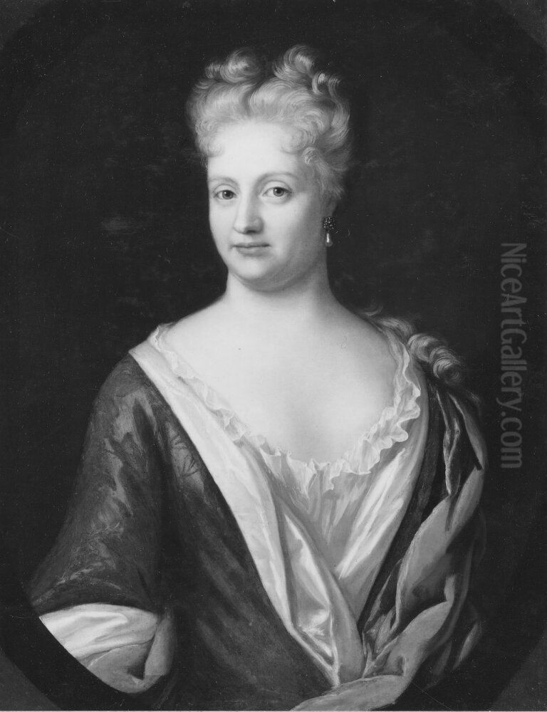 Eva Johanna Baartz, 1679 - 1744, gift Harleman Oil Painting by Martin Mytens