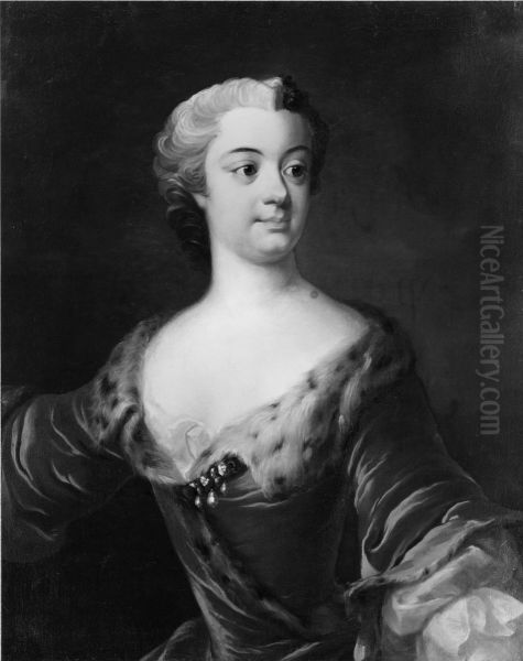 Kristina Margareta Augusta Tornflycht, 1714-1780, gift med overstathallaren, greve Axel Sparre af Sundby Oil Painting by Olof Arenius