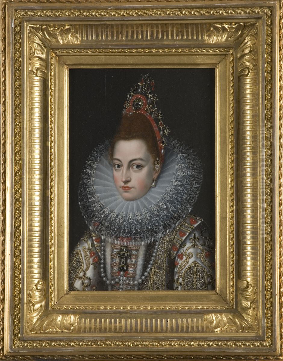 Isabella Klara Eugenia, 1566-1633, gift med arkehertig Albrekt av Osterrike Oil Painting by Frans Pourbus the younger