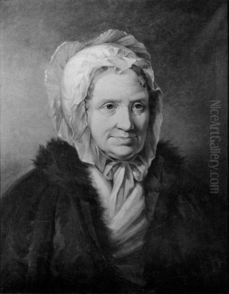 Katarina Maria Hogberg (1745-1820), gift med vaktmastaren i Nummerlotteriet Anders Sandberg Oil Painting by Johan Gustaf Sandberg