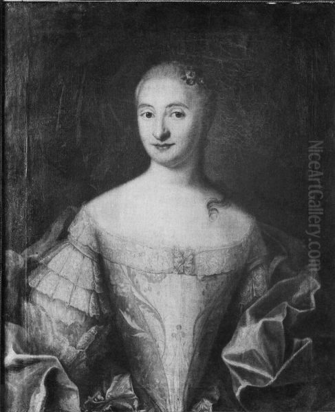 Maria Kristina Cronhielm of Flosta (1707-1765), baroness, married to baron Georg Reinhold von Kohler Oil Painting by Johan Henrik Scheffel