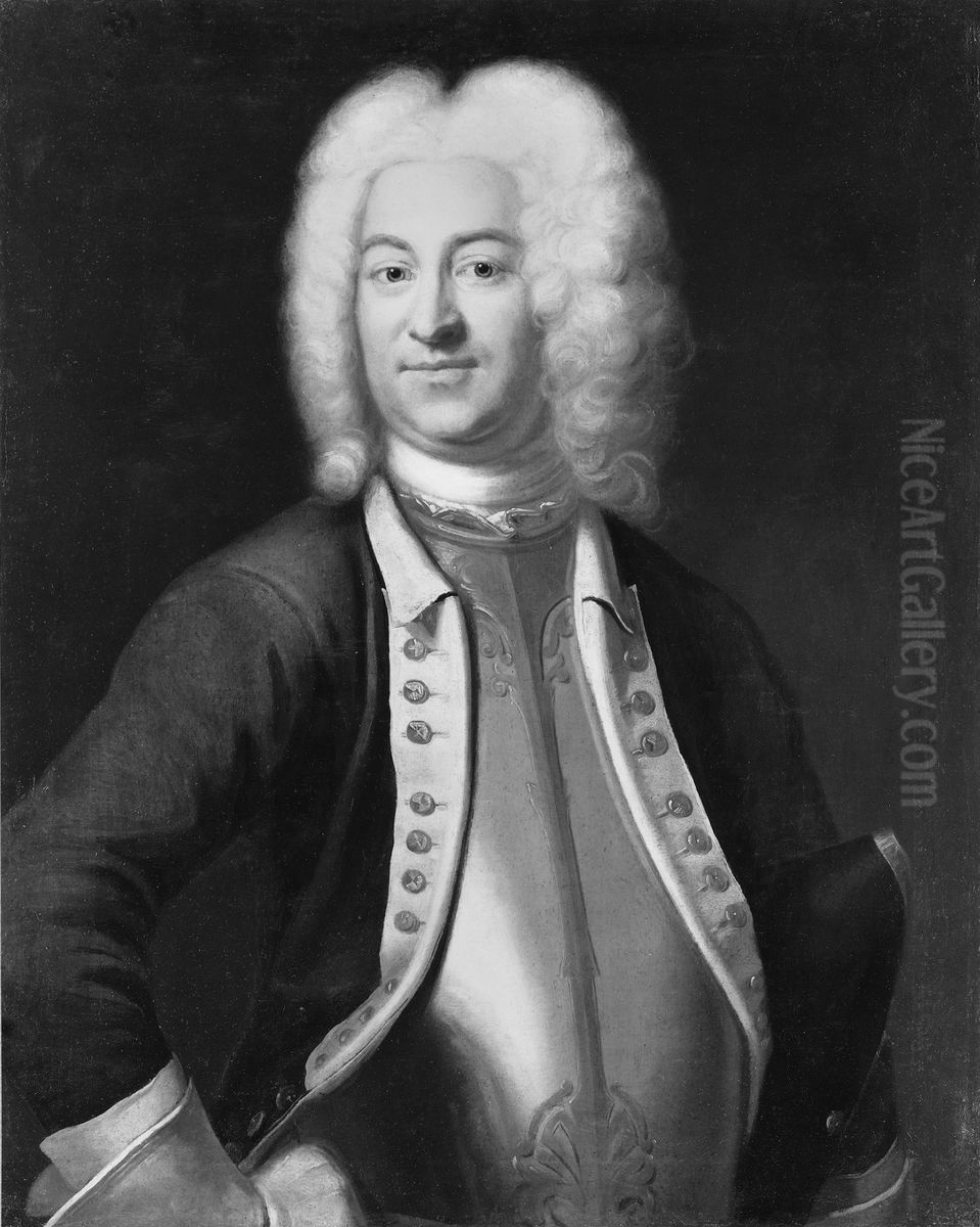 Gustav Vilhelm von Kohler, 1690-1739 Oil Painting by Johan Henrik Scheffel