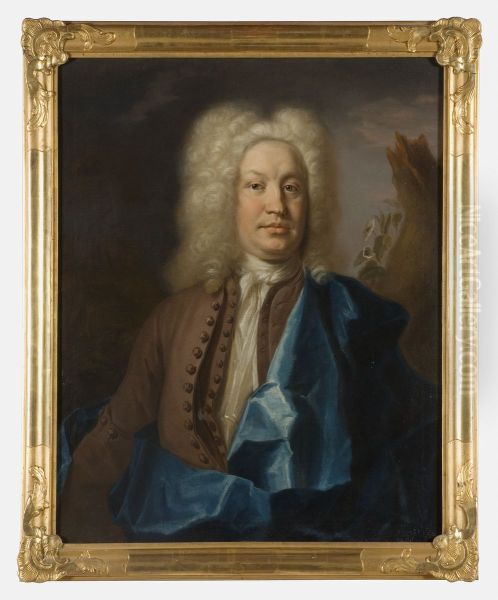Jonas Alstromer, 1685-1761 Oil Painting by Johan Henrik Scheffel