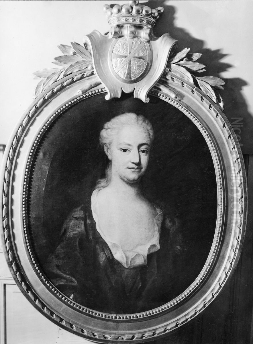 Hedvig Sofia von Leopold, dod 1736, gift med Nils Reuterholm Oil Painting by Johan Stalbom