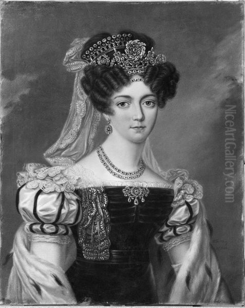 Josefina, 1807-1876, drottning, gift med kung Oskar I Oil Painting by Fredric Westin