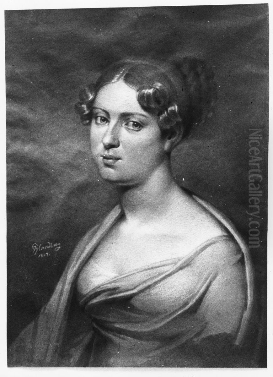 Rosina Franzen, 1800-1840, gift med statsradet Karl Daniel von Haartman Oil Painting by Johan Gustaf Sandberg
