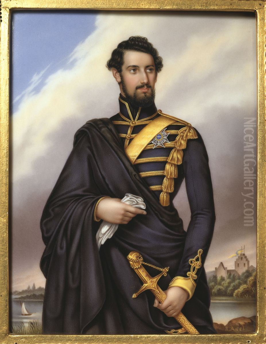 Karl XV, 1826-1872, kung av Sverige Oil Painting by Friedrich Durck