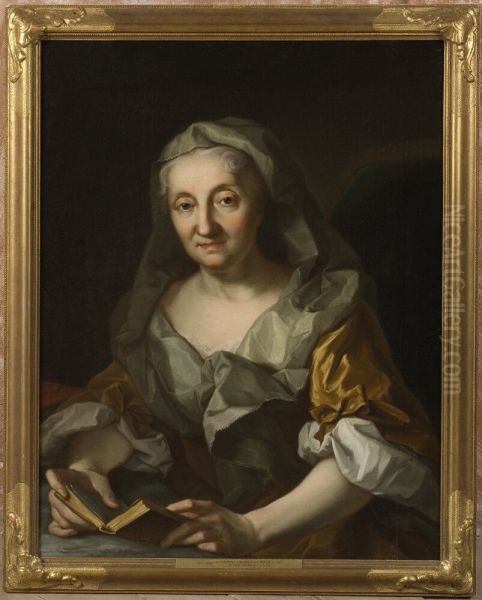 Johanna de Bruyn (ca 1658-1741), married to Martin Mytens Oil Painting by Martin Van Meytens