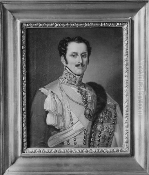 Magnus Brahe (1790-1844), count, marshal of the realm Oil Painting by Carl Vilhelm Nordgren