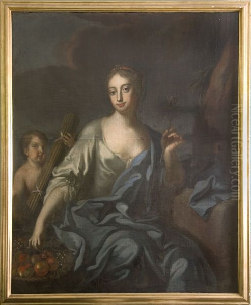 Fred och endrakt Oil Painting by Georg Engelhard Schroder
