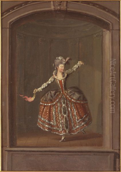 Christina Augusta  von Fersen, 1754-1846,  g. Lowenhielm Oil Painting by Pehr Hillestrom