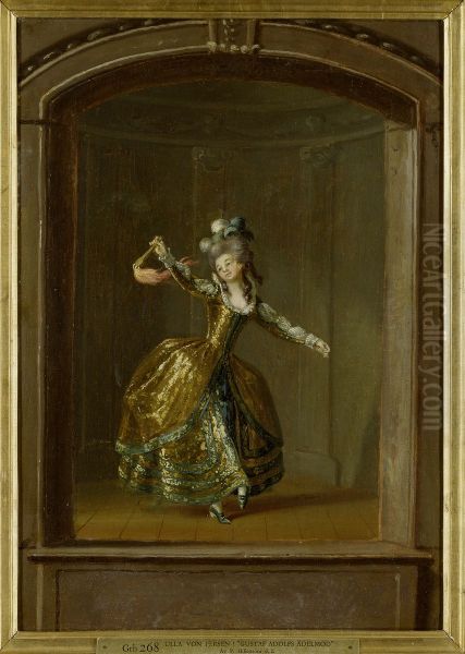 Ulrika Eleonora von Fersen, 1749-1810, g. 1. von Hopken 2. von Wright Oil Painting by Pehr Hillestrom