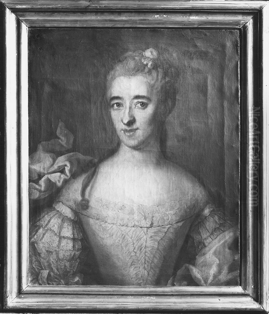 Catharina Eleonora Svedenstierna, 1728-1797, gift med professor David Schultz von Schulzenheim Oil Painting by Johan Henrik Scheffel