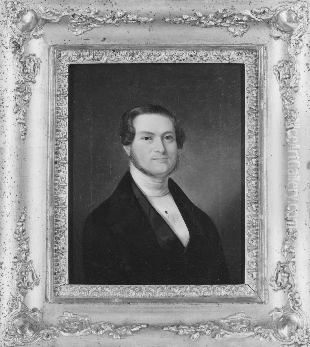 Axel Georg Bennet, 1803-1869, kammarskrivare, inventarieforvaltare vid flottan pa Skeppsholmen, gift med 1. Christina Ostman, 2. Henrietta Marie Westerlund Oil Painting by Nils Blommer