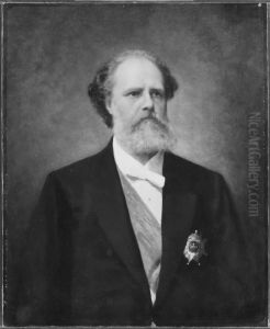 Johan Gustaf Nils Samuel Akerhielm, 1833-1900, friherre, statsminister, gift med grevinnan Ebba Aurora Ulrika Gyldenstolpe