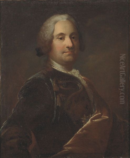 Carl Harleman, 1700-1753 Oil Painting by Olof Arenius