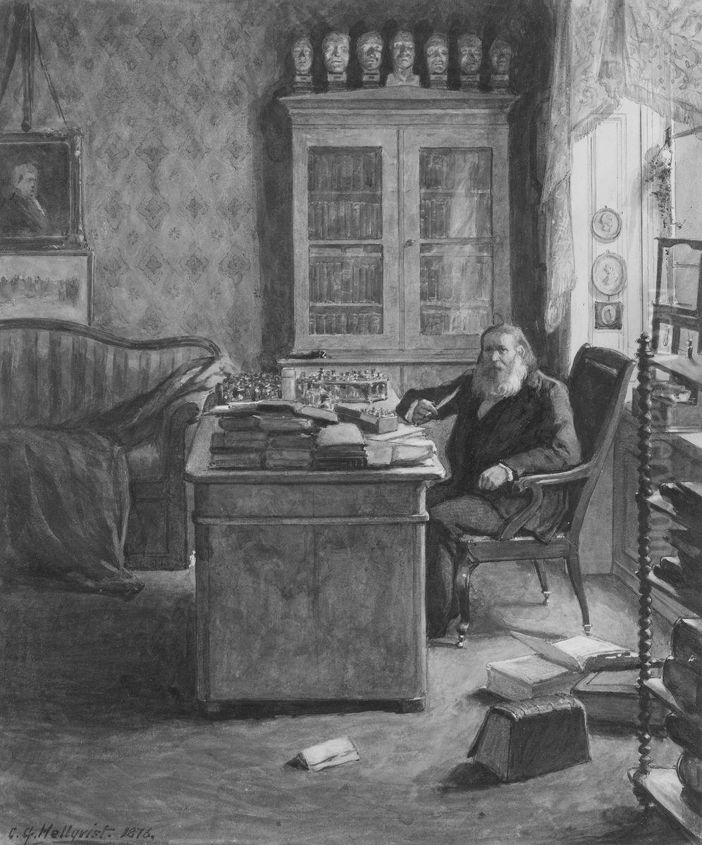 Per Jakob Liedbeck, 1802-1876 Oil Painting by Carl Gustaf Hellqvist