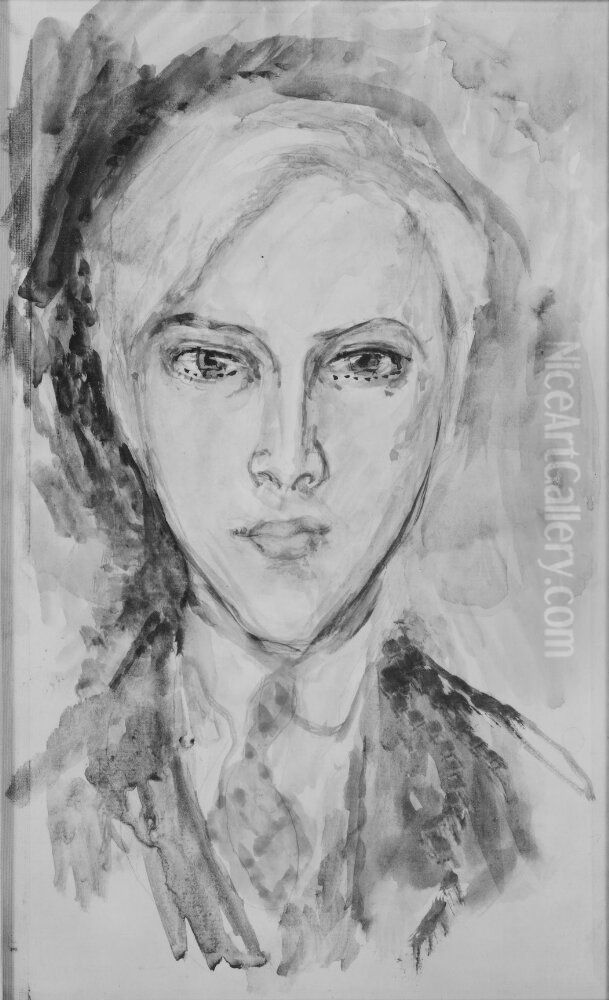 Gosta Ekman (1890-1938), skadespelare, regissor Oil Painting by Nils Von Dardel