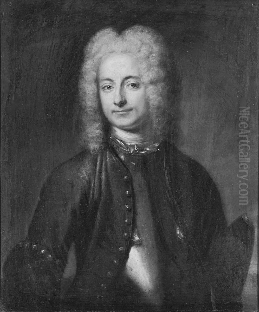 Jacob Danckwardt-Lilliestrom, 1693-1759, lojtnant, ryttmastare, gift med 1. friherrinnan Maria Elisabet Thegner, 2. Hedvig von Witten Oil Painting by Johan Henrik Scheffel