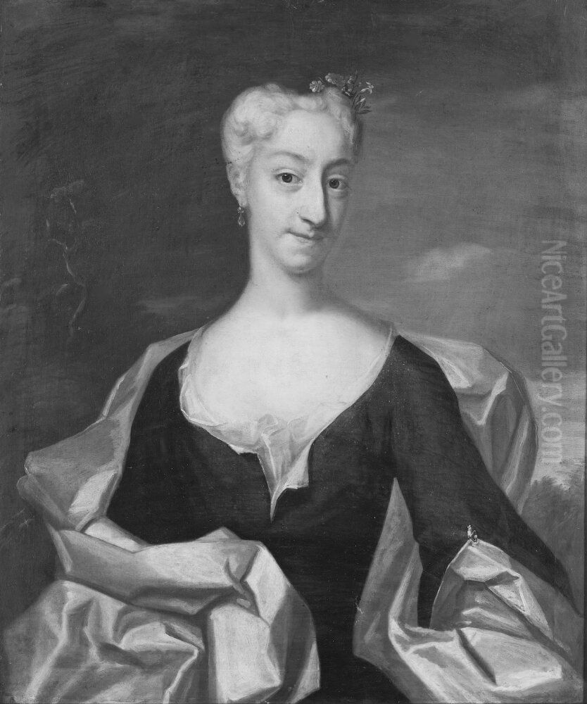 Hedvig von Witten (1712-1741), gift med ryttmastare Jacob Danckwardt-Lilliestrom Oil Painting by Johan Henrik Scheffel