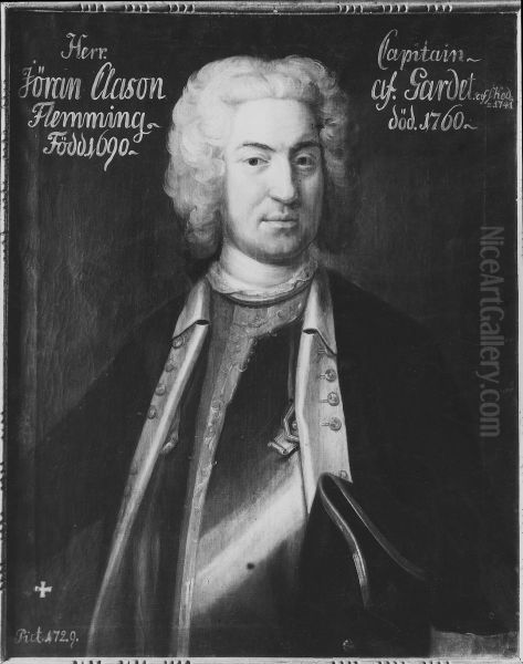 Goran Klasson Fleming, 1691-1756 Oil Painting by Johan Henrik Scheffel