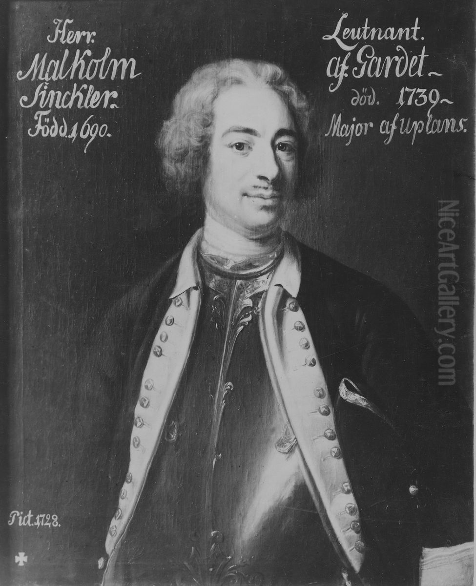 Malcolm Sinclair, 1690-1739 Oil Painting by Johan Henrik Scheffel