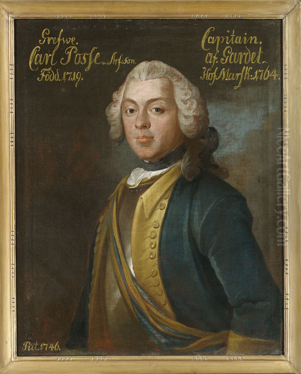 Karl Arvidsson Posse, 1719-91 Oil Painting by Olof Arenius
