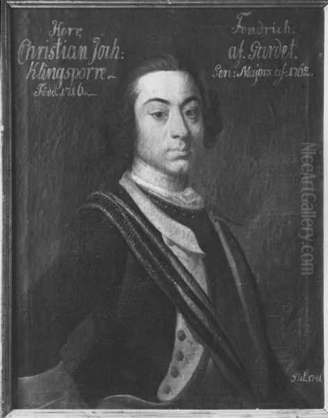 Kristian Joakim Klingspor, 1714-78 Oil Painting by Olof Arenius