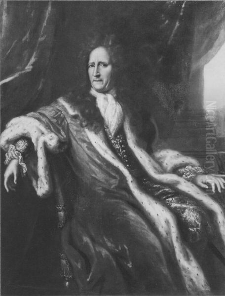 Jurgen Mellin, 1633- 1713 Oil Painting by David Klocker Ehrenstrahl