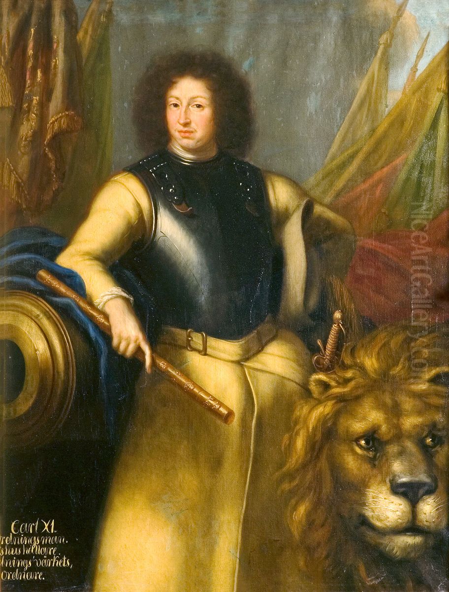 Karl XI, 1655-1697,  konung av Sverige pfalzgreve av Zweibrucken Oil Painting by David Klocker Ehrenstrahl