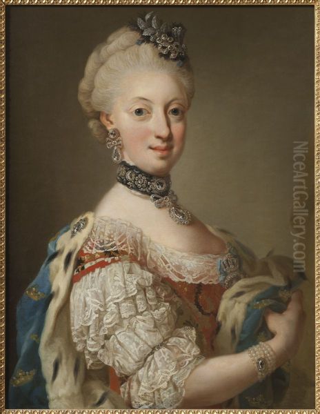 Sofia Magdalena, 1746-1813, drottning av Sverige prinsessa av Danmark Oil Painting by Lorens Pasch the Younger